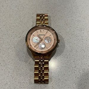 Fossil Rose Gold Tone Stainless Steel Watch ES3241
